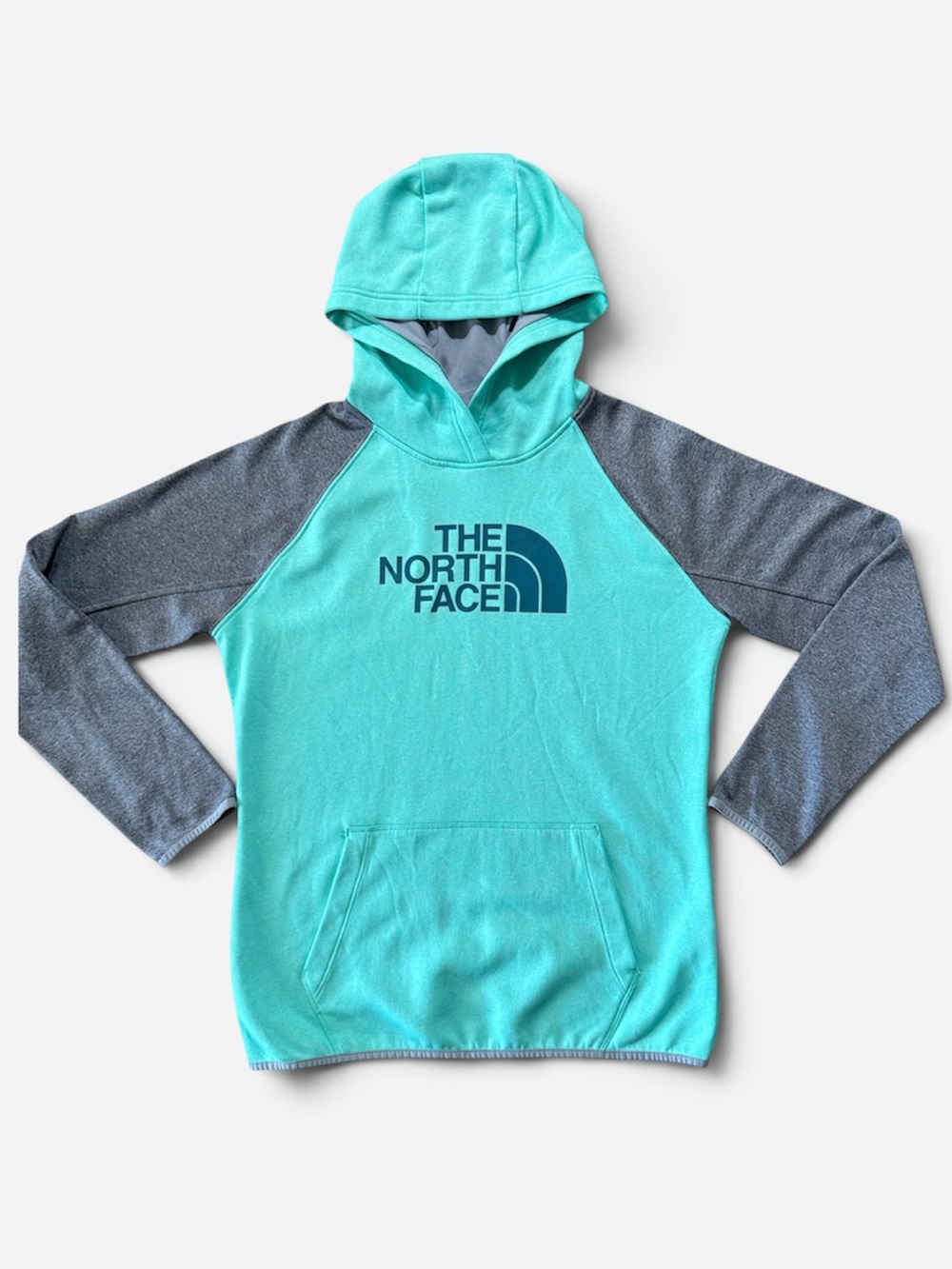 The North Face Half Dome Pullover Hoodie Mint Green and Gray Large